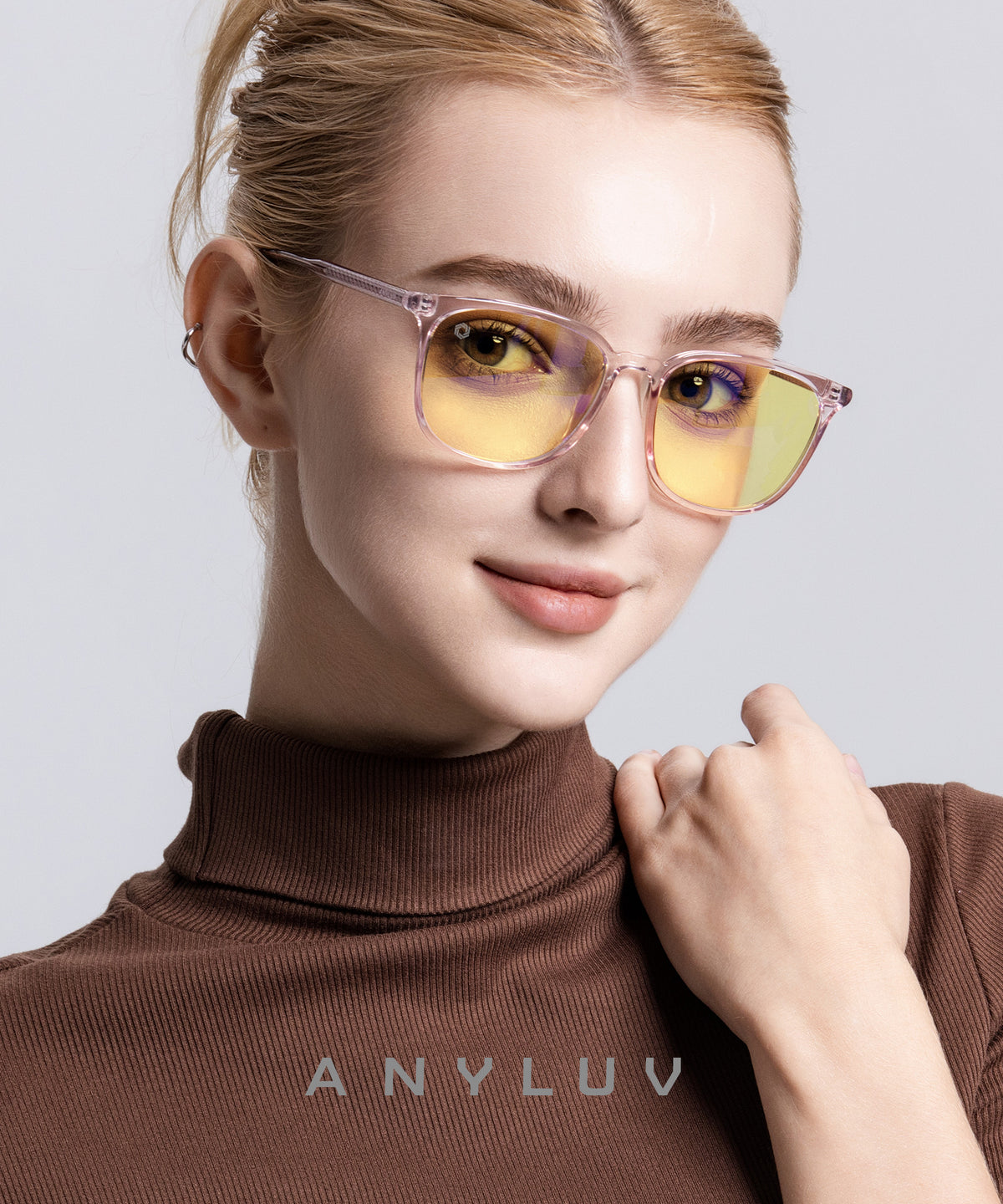 ANYLUV Blue Light Glasses for Woman Men, Womens Blue Light Blocking Glasses Computer Glasses Anti Eyestrain WMAN161-6GP