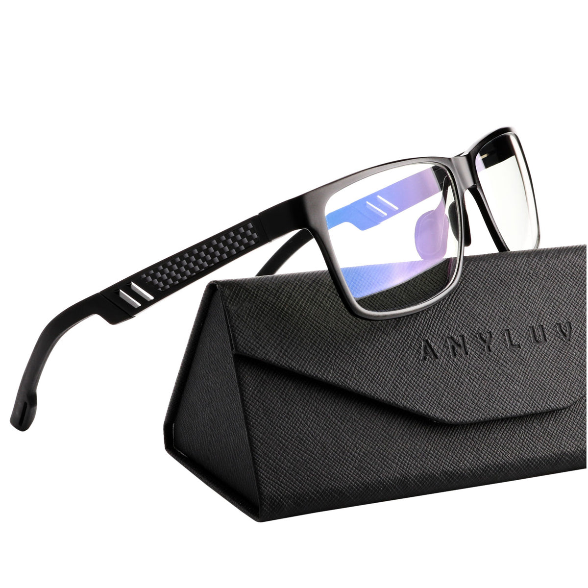 ANYLUV Blue Light Blocking Glasses for Computer and Reading Lightweight Al-Mg Metal Anti-Eye Strain Glasses for Woman & Men WMAN4571-1