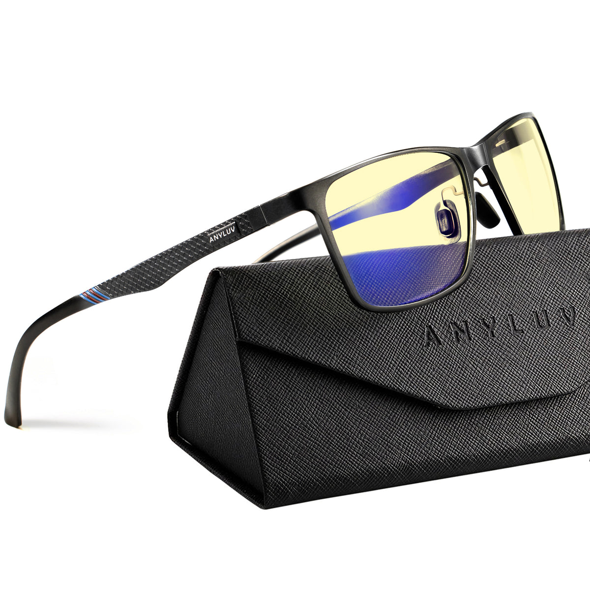 ANYLUV Blue Light Glasses Men/Women, Al-Mg Metal Computer Blue Light Blocking Glasses, Relieve Eyestrain and Eye Protection WMAN6556-1