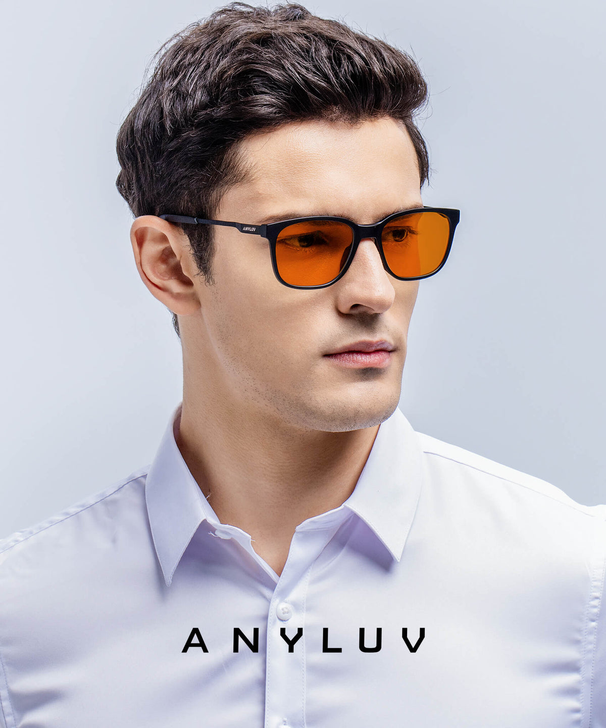 ANYLUV Blue Light Glasses for Men, Lightweight Computer Gaming Glasses, Stylish Anti Eyestrain Blue Light Blocking Men WM114-2MP