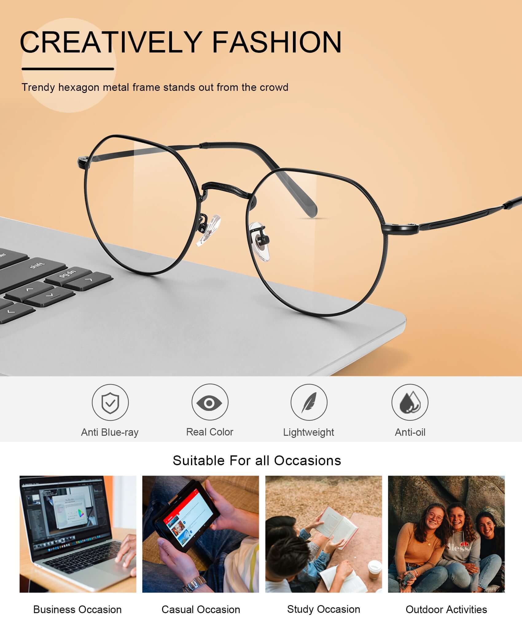 ANYLUV Rayne Blue Light Blocking Glasses Use Scene Demonstration