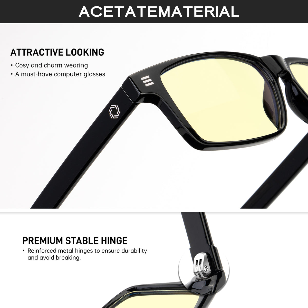 ANYLUV Blue Light Glasses Men Woman, Blue Light Blocking Glasses for Computer Gaming, Eye Strain Relief Eye Protection WMAN6508-1