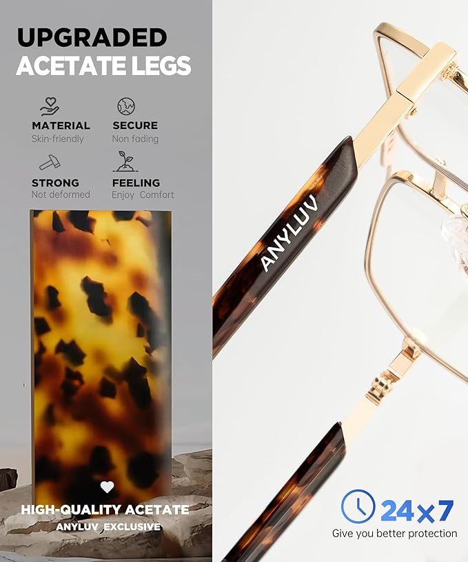 ANYLUV Blue Light Glasses Men/Women, Blue Light Blocking Glasses, Computer Screen Blocker Eyes Protection Glasses 4528-3
