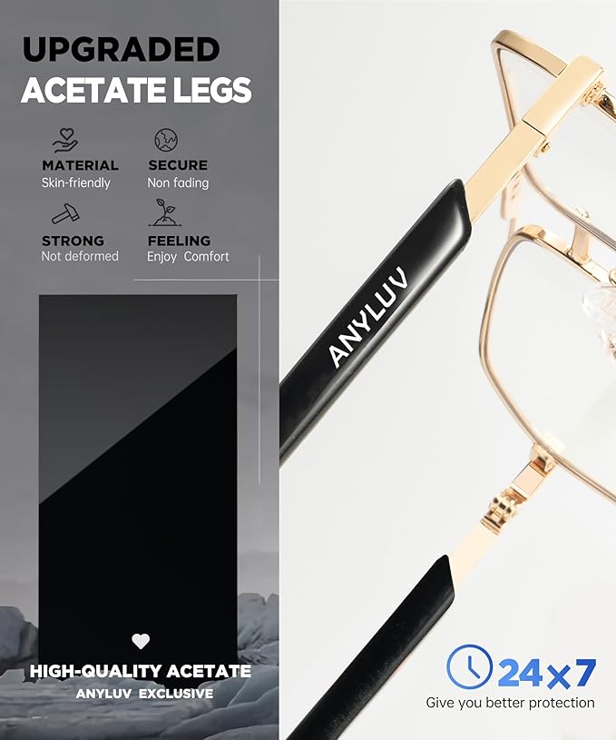 ANYLUV Blue Light Glasses Men/Women, Blue Light Blocking Glasses, Computer Screen Blocker Eyes Protection Glasses 4528-2
