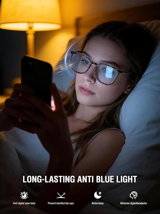 ANYLUV Blue Light Glasses for Woman Men, Womens Blue Light Blocking Glasses Computer Glasses Anti Eyestrain AN161-2EP
