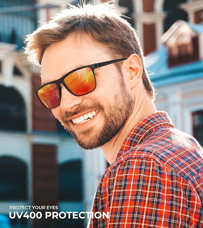 4 Pack Mens-Sunglasses Polarized Sun-Glasses Men: Classic Sunglasses for Driving Fishing Golf With UV400 Protection 156-8