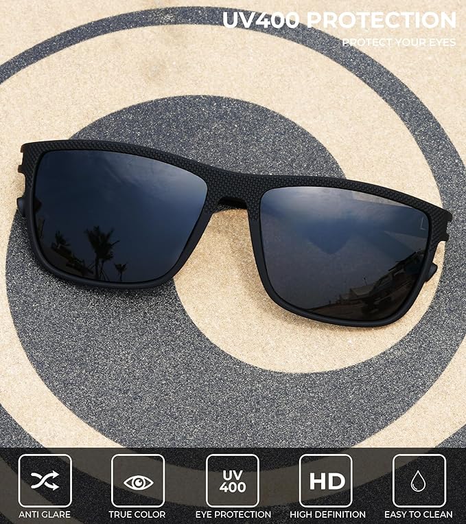 4 Pack Mens-Sunglasses Polarized Sun-Glasses Men: Classic Sunglasses for Driving Fishing Golf With UV400 Protection 156-8