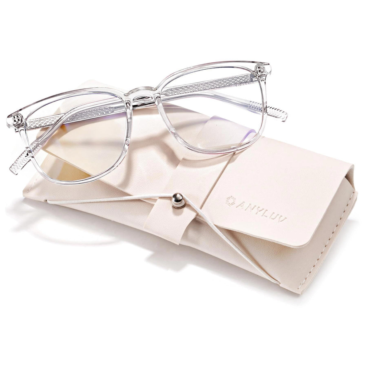 ANYLUV Reading Glasses for Women Blue Light Blocking Stylish Transparent Frame Computer Readers Lightweight Eyeglasses,+2.50(WMAN161-5EP-L250)