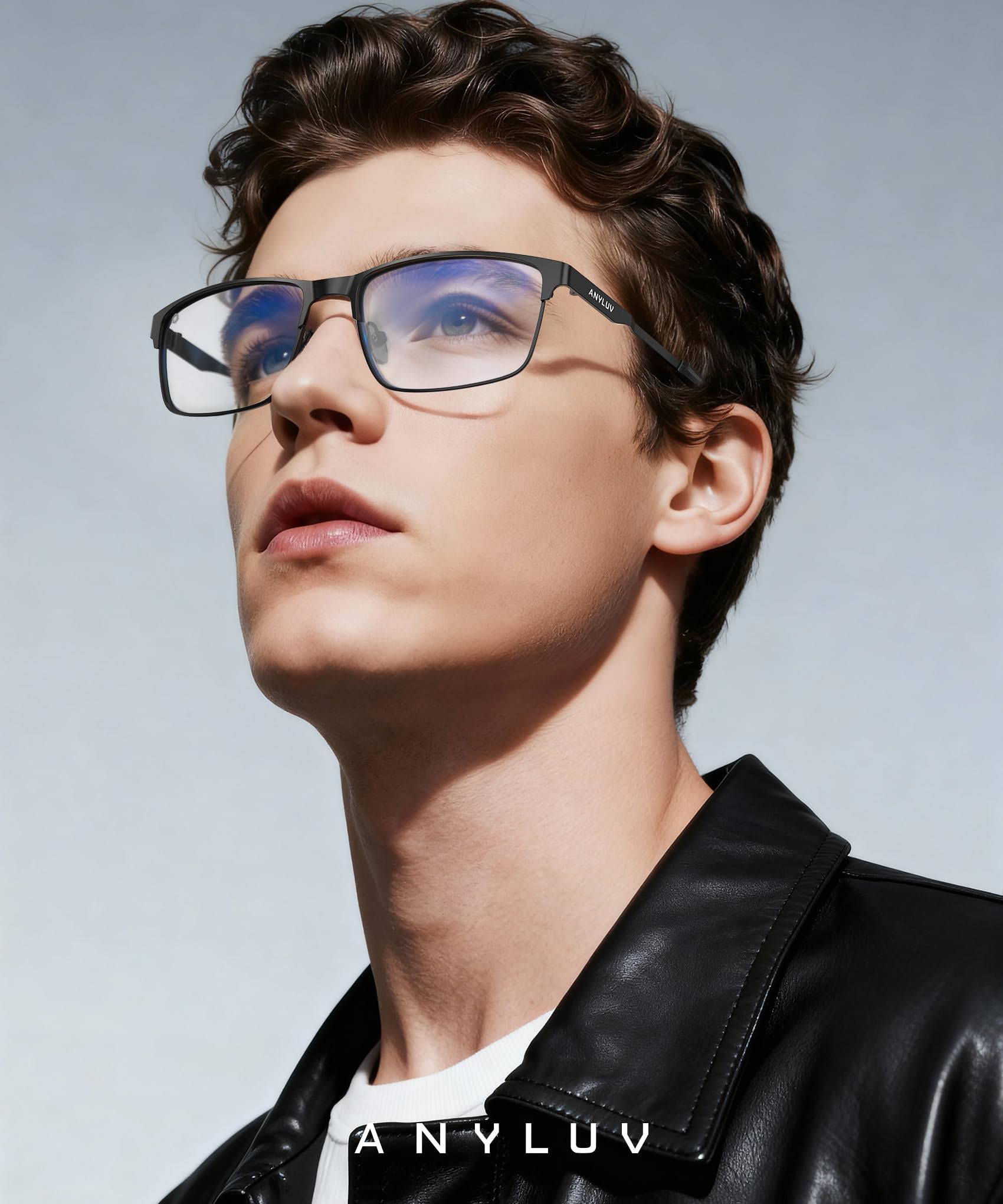 ANYLUV Blue Light Glasses for Men/Women, Lightweight Blue Light Blocking Glasses, Anti-Eye Strain Computer Glasses for Gaming(WMAN132-1EP)