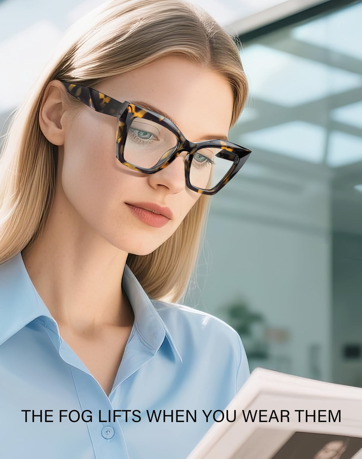 3-Pack Women's Reading Glasses with Blue Light Blocking and Anti-Glare Features(WMANJS1202-1-2-3-L100)