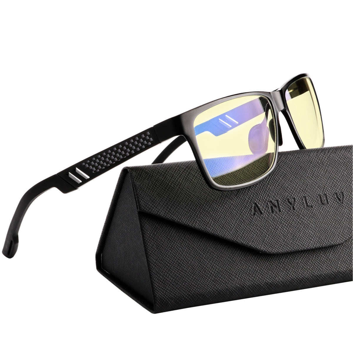 ANYLUV Blue Light Blocking Glasses for Computer and Reading Lightweight Al-Mg Metal Anti-Eye Strain Glasses for Woman & Men WMAN6571-1