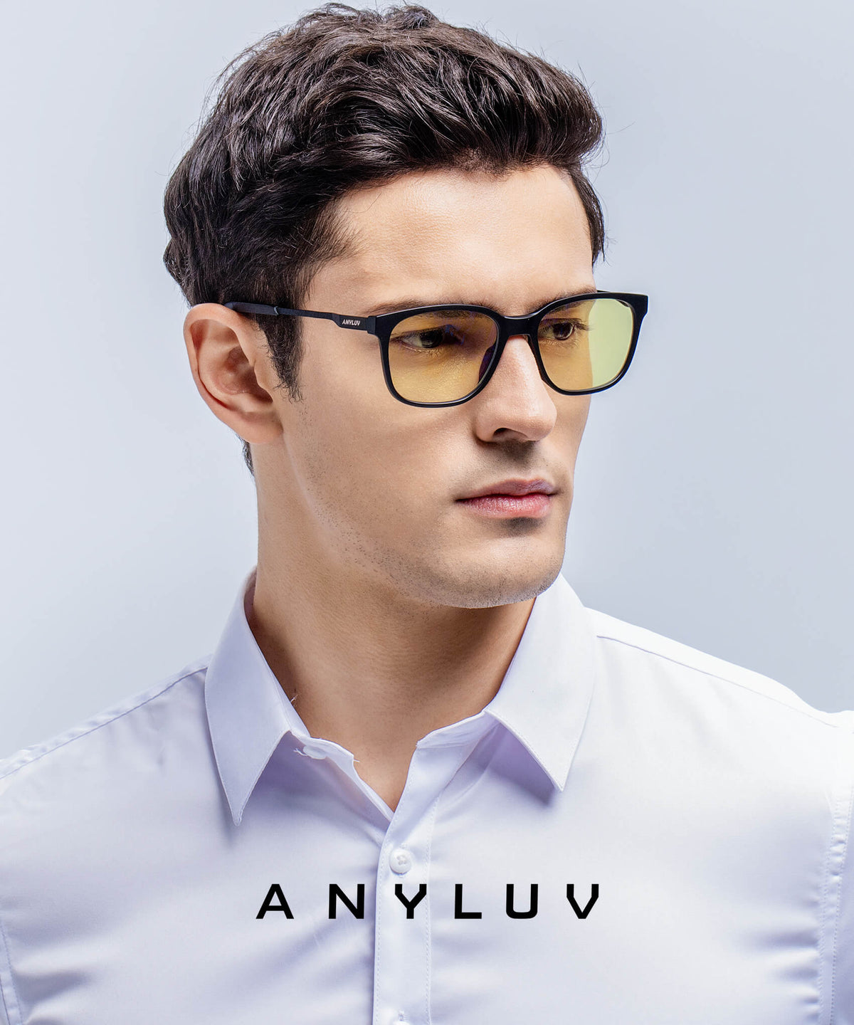 ANYLUV Blue Light Blocking Glasses Men Computer Gaming Glasses Lightweight Al-Mg Metal Anti Eyestrain Eye Protection WM114-2GP