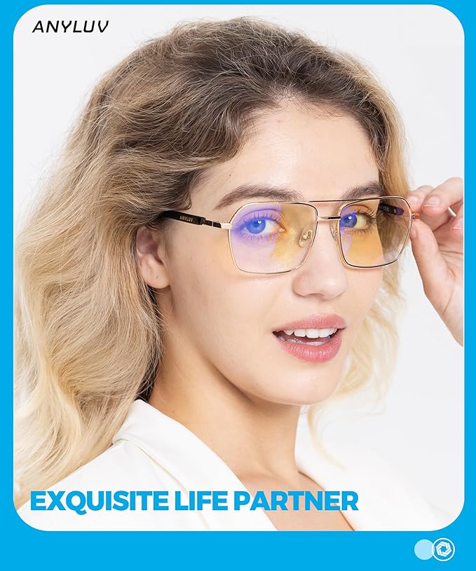 ANYLUV Blue Light Glasses Men/Women, Blue Light Blocking Glasses, Computer Screen Blocker Eyes Protection Glasses 4528-2