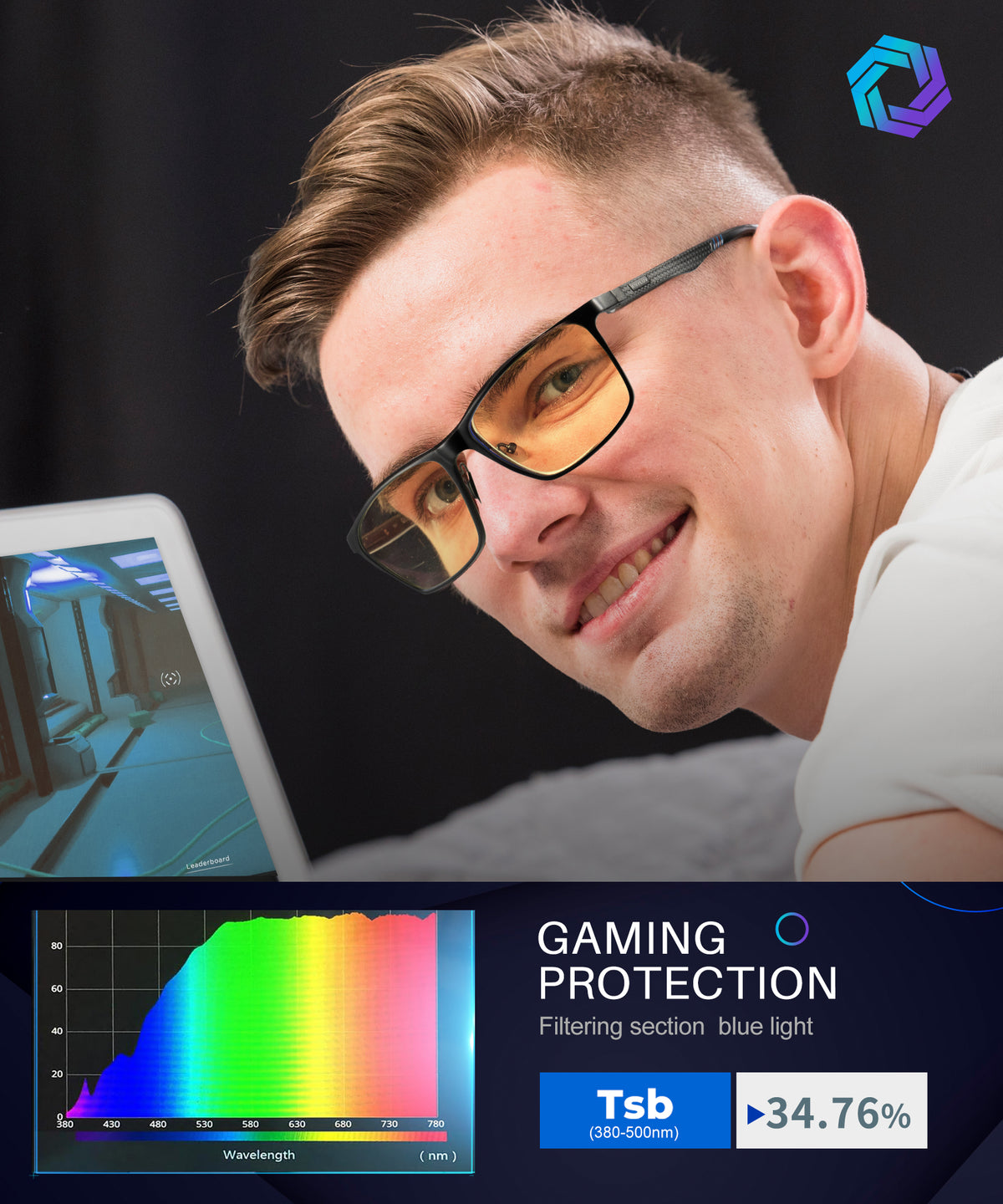 ANYLUV Blue Light Glasses Men/Women, Al-Mg Metal Computer Blue Light Blocking Glasses, Relieve Eyestrain and Eye Protection WMAN6556-1