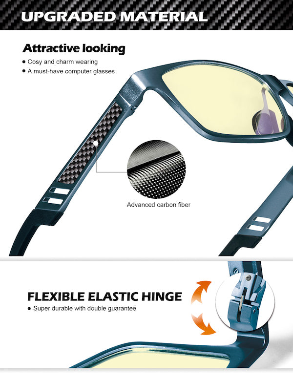Al-Mg Metal Frame Blue Light Blocking Glasses 6571-12