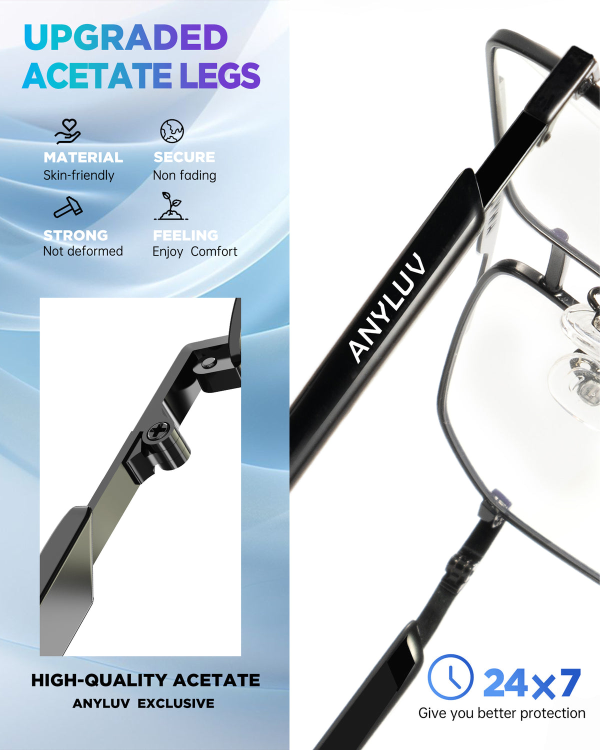 ANYLUV Blue Light Glasses Men/Women, Blue Light Blocking Glasses, Computer Screen Blocker Eyes Protection Glasses WMAN4528-1