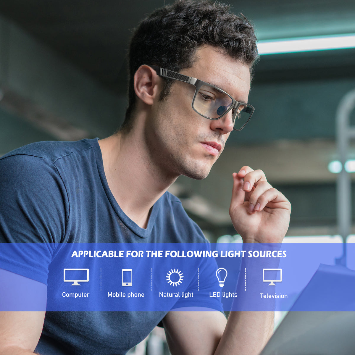 ANYLUV Blue Light Blocking Glasses for Computer and Reading Lightweight Al-Mg Metal Anti-Eye Strain Glasses for Woman & Men WMAN4571-1