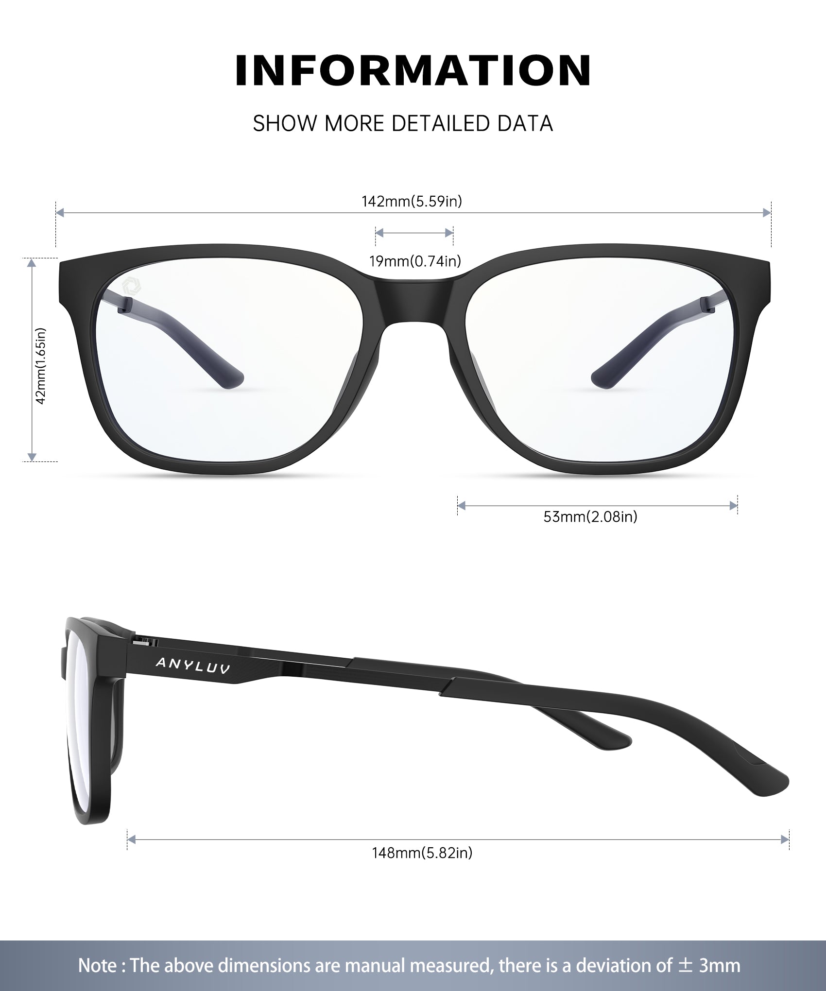 ANYLUV Blue Light Glasses for Men, Lightweight Computer Gaming Glasses, Stylish Anti Eyestrain Blue Light Blocking Men(WMAN114-2EP)