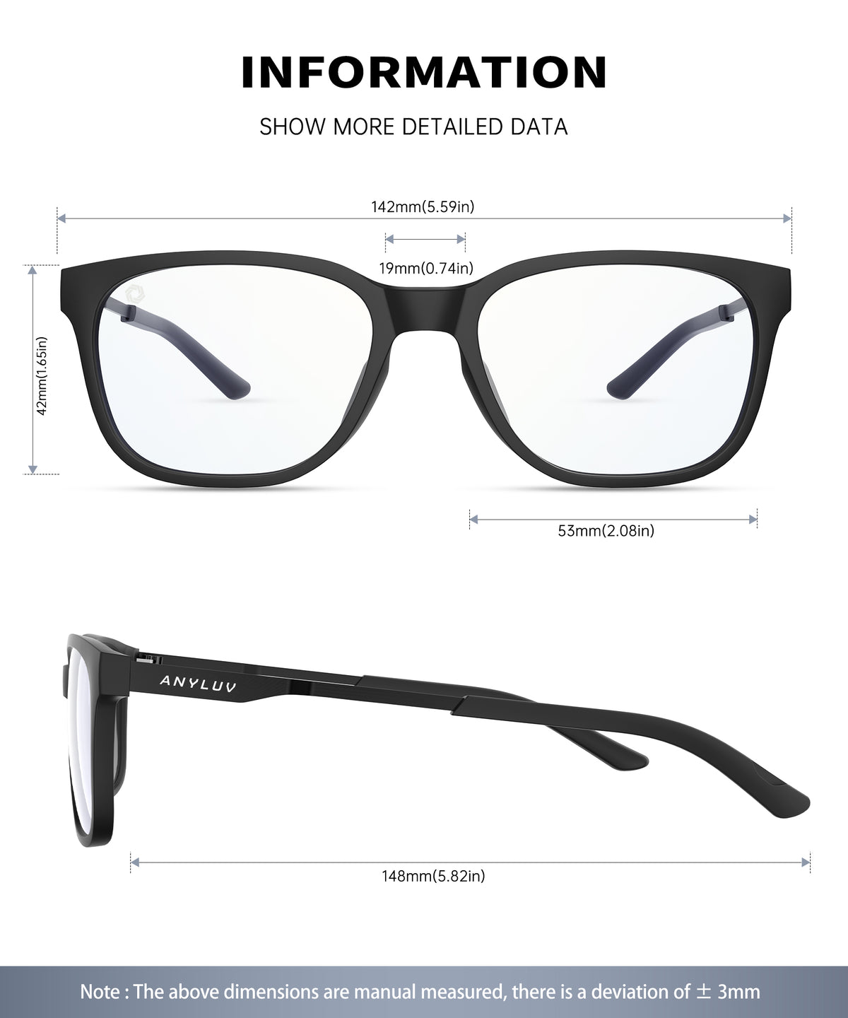 ANYLUV Blue Light Glasses for Men, Lightweight Computer Gaming Glasses, Stylish Anti Eyestrain Blue Light Blocking Men WM114-2EP