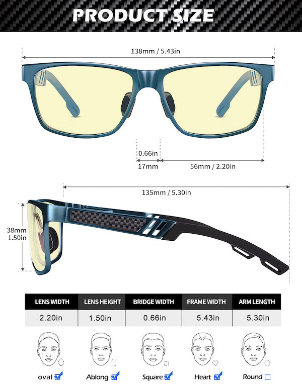 Al-Mg Metal Frame Blue Light Blocking Glasses 9971-5