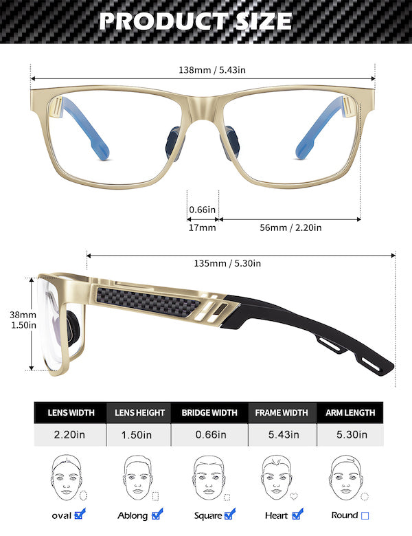 Al-Mg Metal Frame Blue Light Blocking Glasses 9971-4