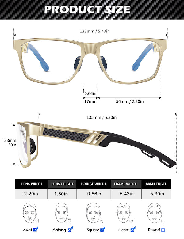 Al-Mg Metal Frame Blue Light Blocking Glasses 4571-5