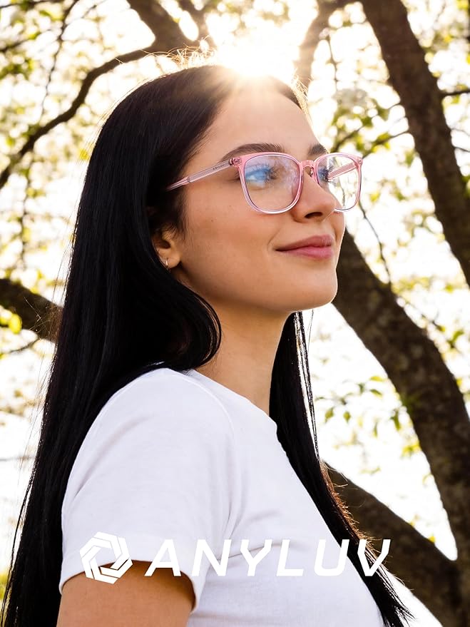 ANYLUV Blue Light Glasses for Woman Men, Womens Blue Light Blocking Glasses Computer Glasses Anti Eyestrain AN161-6EP