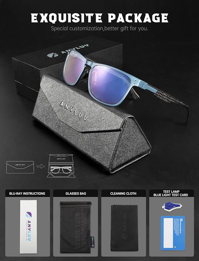 Upgraded Carbon Fiber Temples Blue Light Blocking Glasses 9952-4