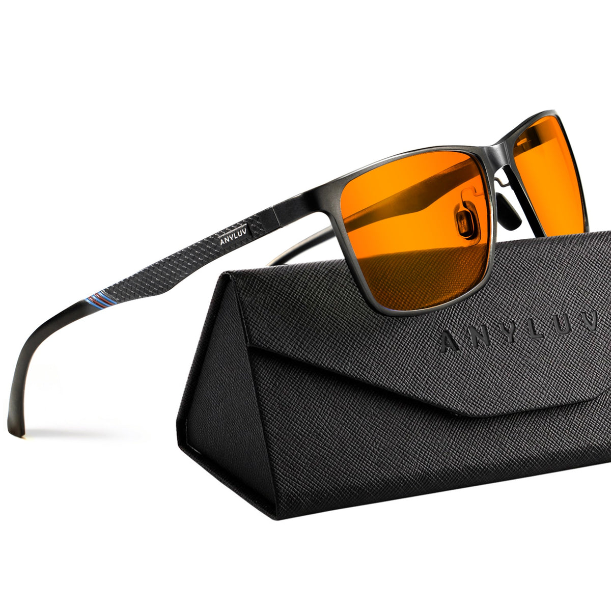ANYLUV Blue Light Glasses Men/Women, Al-Mg Metal Computer Blue Light Blocking Glasses, Relieve Eyestrain and Eye Protection WMAN9956-1