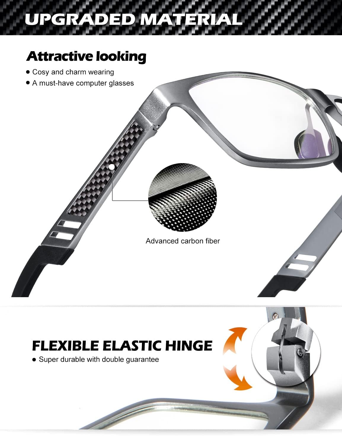 Al-Mg Metal Frame Blue Light Blocking Glasses 9971-10