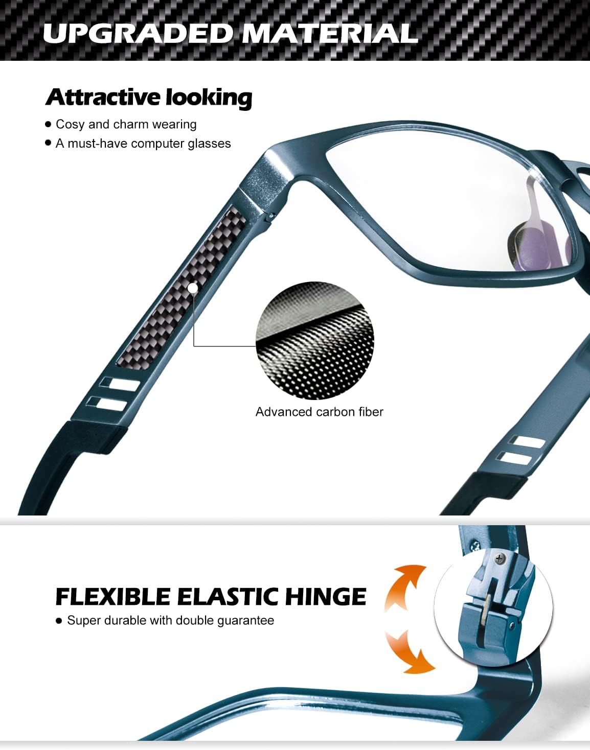 Al-Mg Metal Frame Blue Light Blocking Glasses 9971-8
