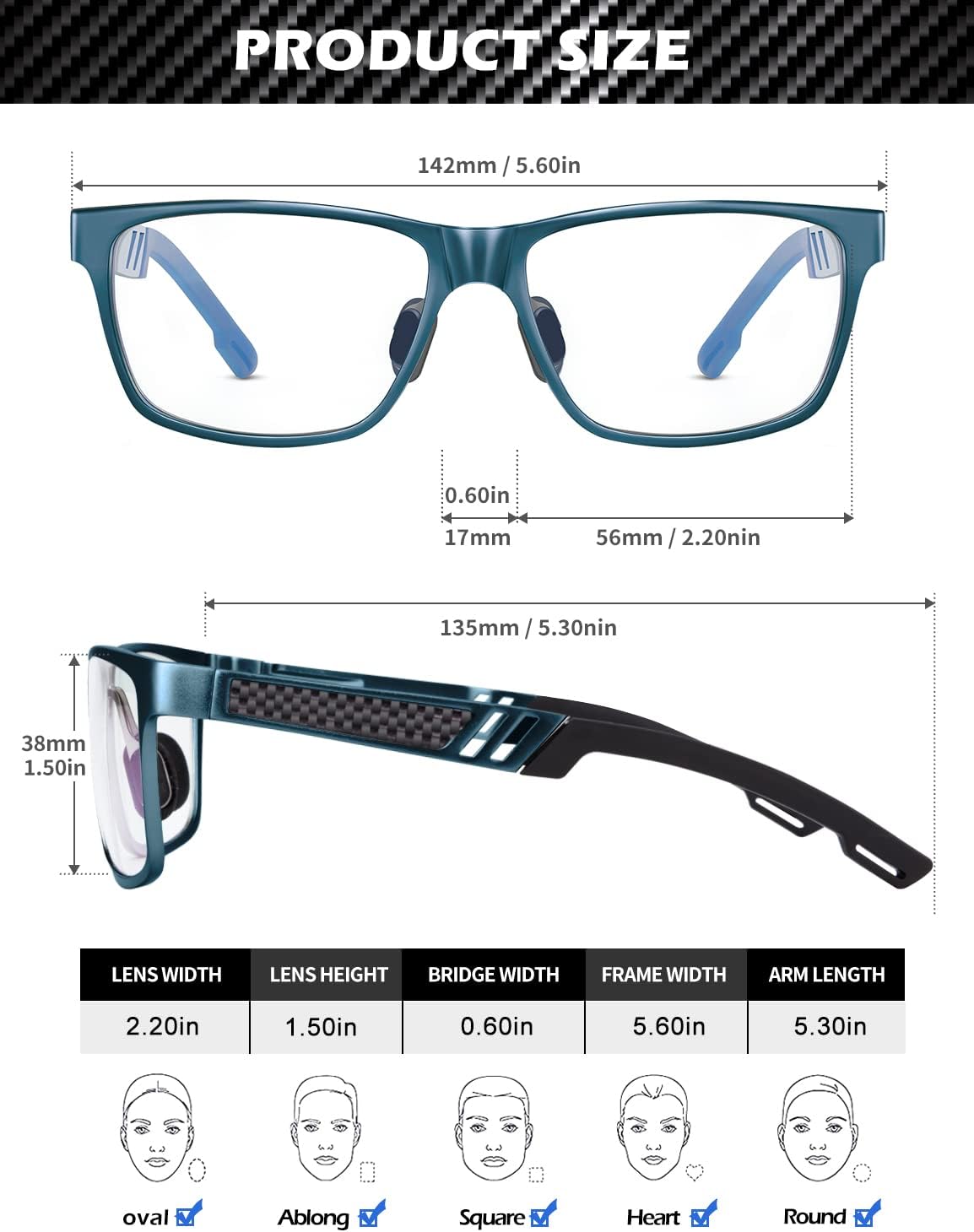 Al-Mg Metal Frame Blue Light Blocking Glasses 6571-2