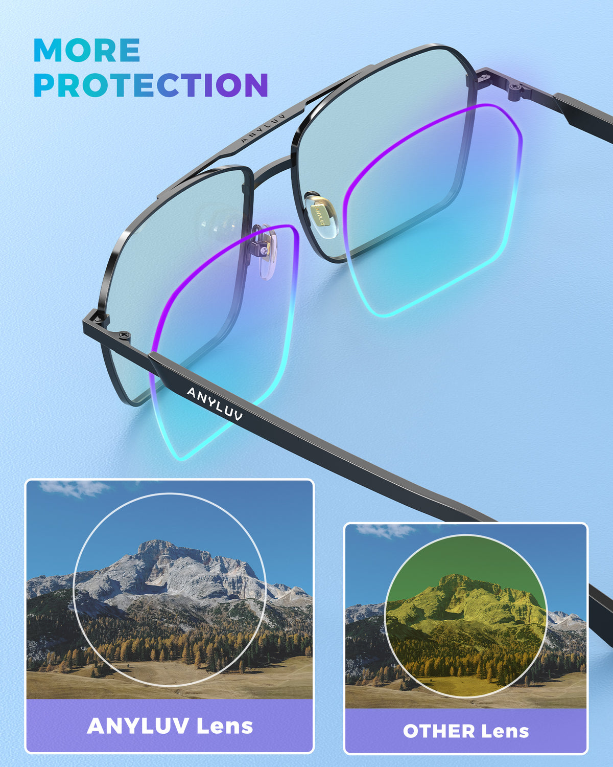 ANYLUV Blue Light Glasses Men/Women, Blue Light Blocking Glasses, Computer Screen Blocker Eyes Protection Glasses WMAN4528-1