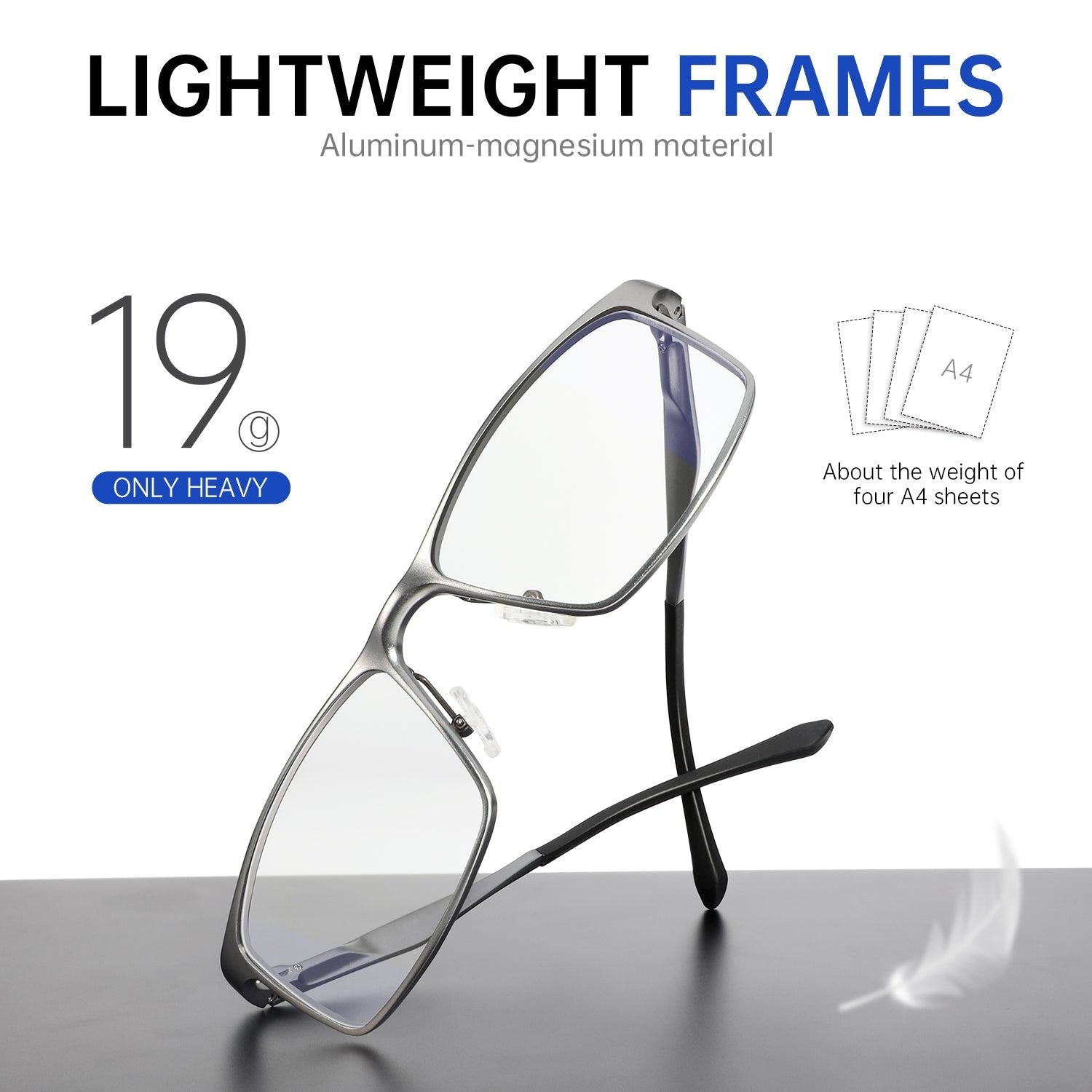 Al-Mg Metal Frame Blue Light Blocking Glasses 4576-2
