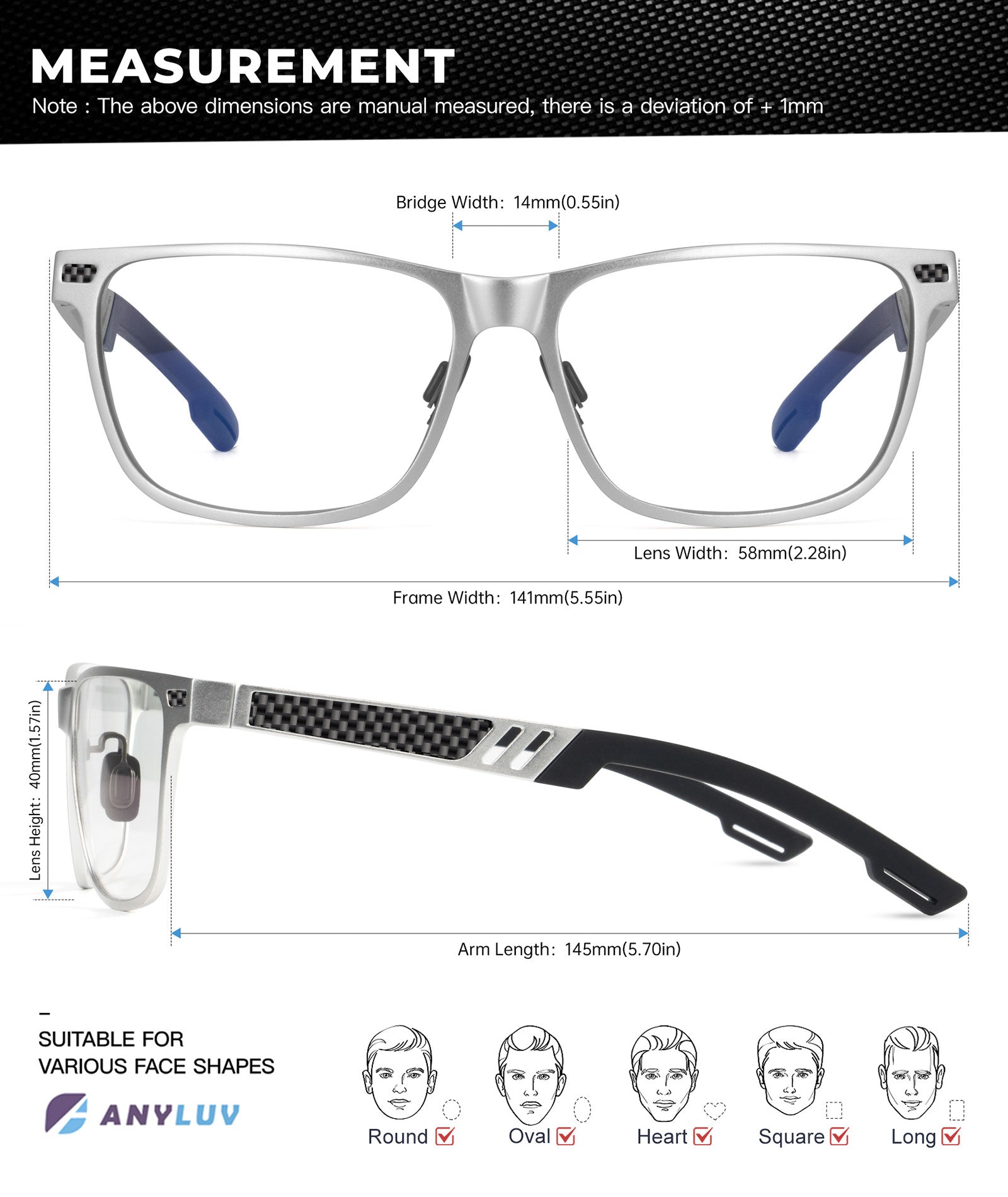 Al-Mg Metal Frame Blue Light Blocking Glasses 4553-4
