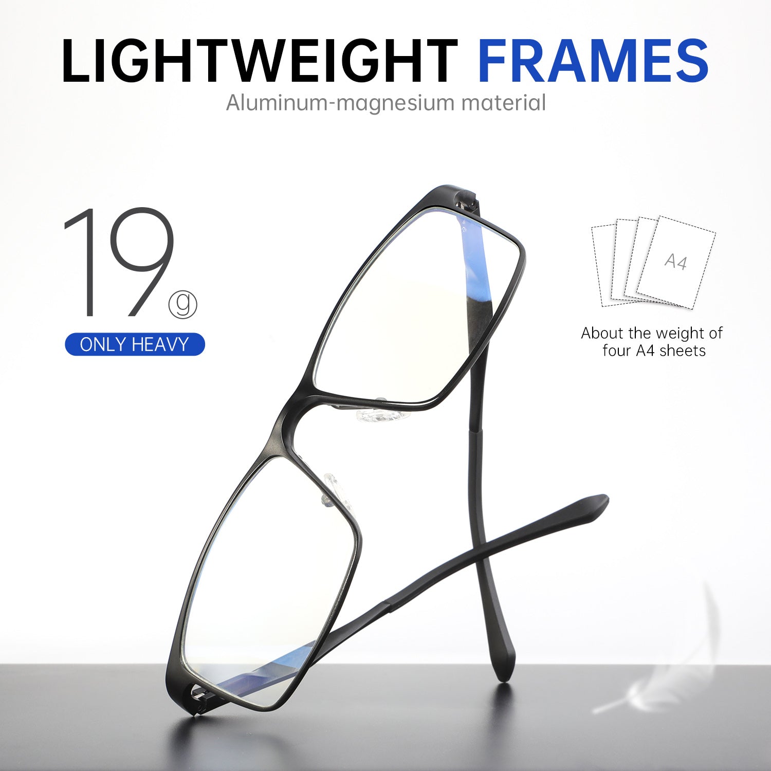 Al-Mg Metal Frame Blue Light Blocking Glasses 4576-2