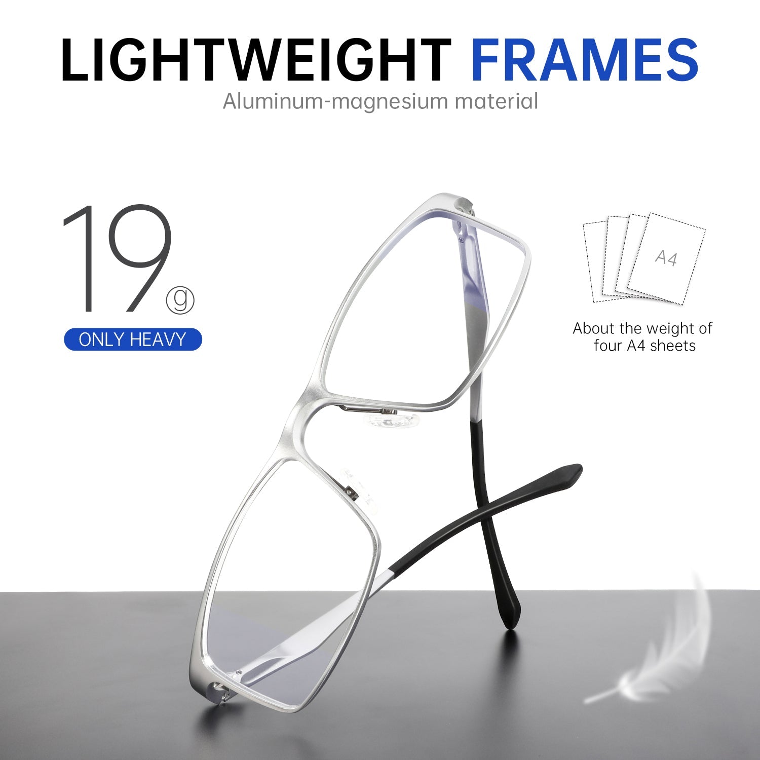 Al-Mg Metal Frame Blue Light Blocking Glasses 4576-3