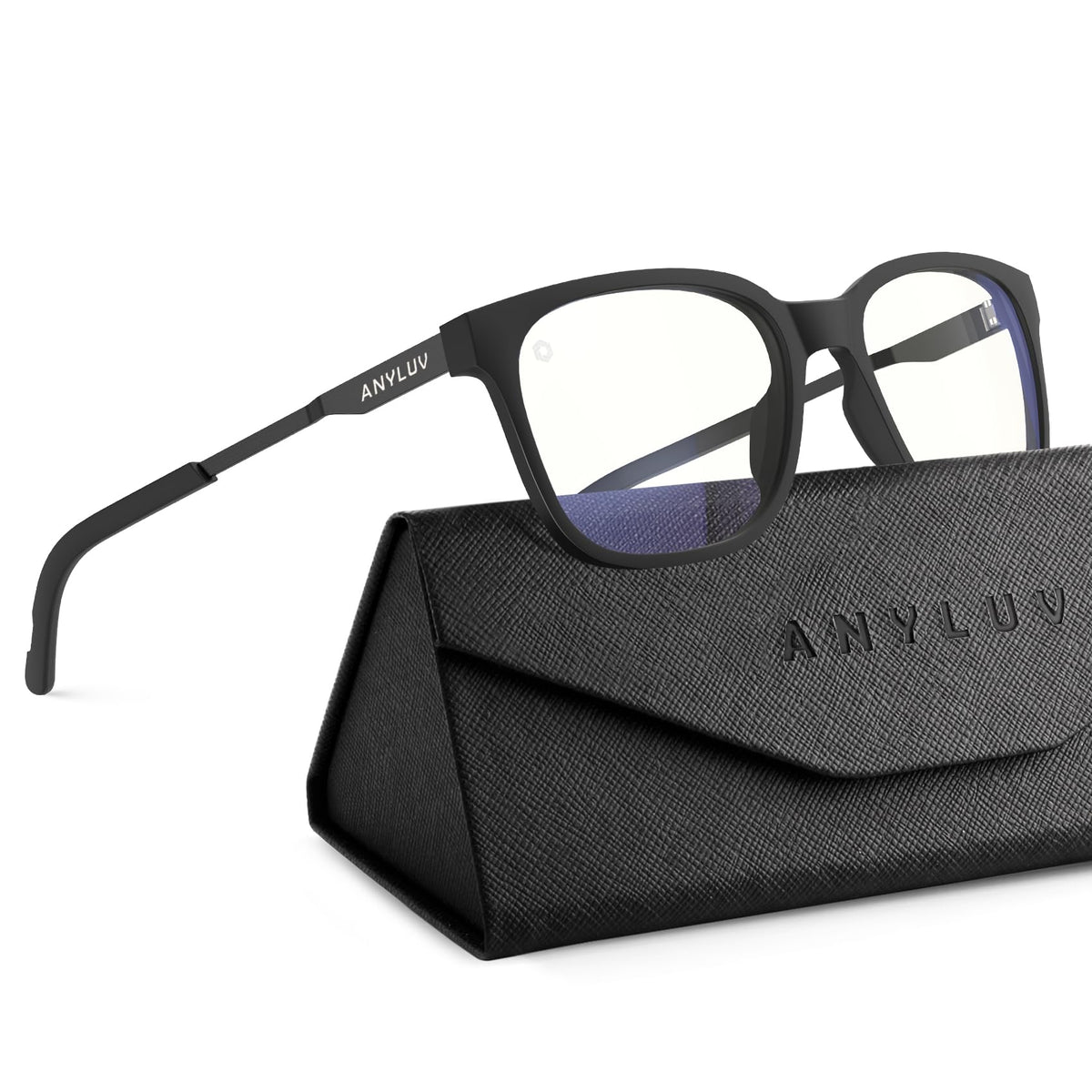 ANYLUV Blue Light Glasses for Men, Lightweight Computer Gaming Glasses, Stylish Anti Eyestrain Blue Light Blocking Men WM114-2EP