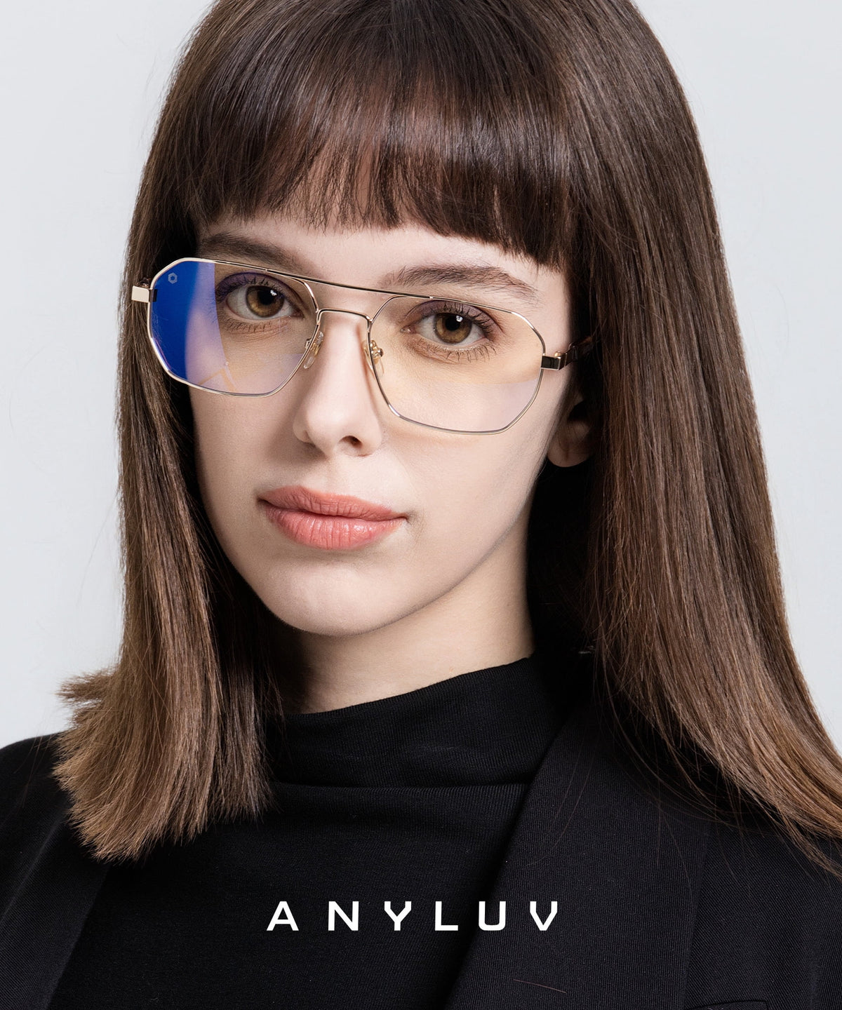 ANYLUV Reading Glasses Men/Women, Anti Eyestrain Blue Light for Women,Metal Cheaters Computer Glasses(WMAN135-3-L200)