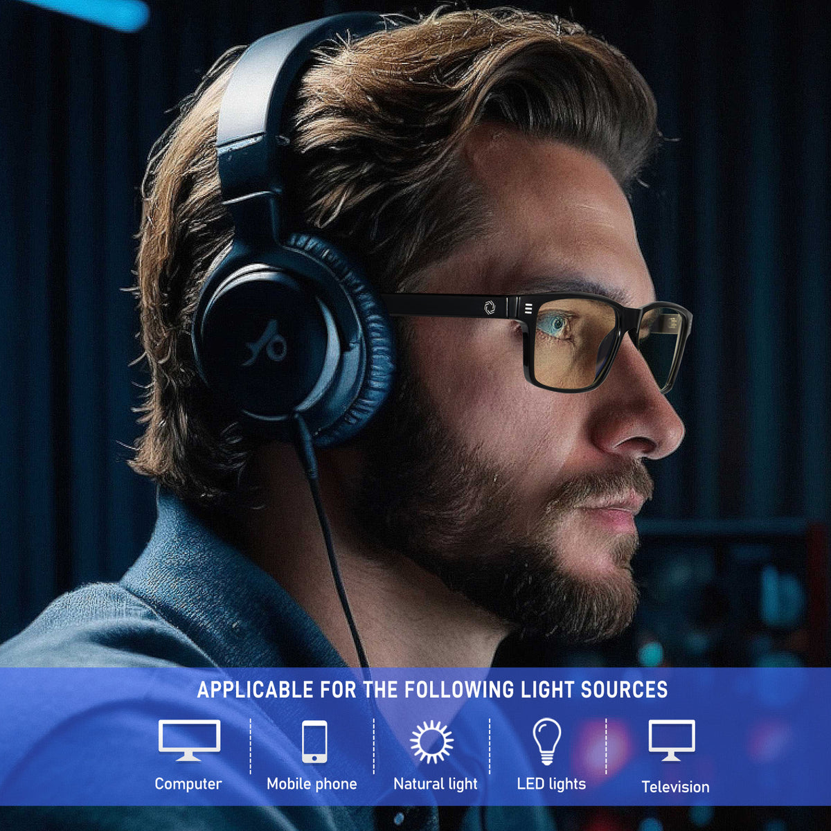 ANYLUV Blue Light Glasses Men Woman, Blue Light Blocking Glasses for Computer Gaming, Eye Strain Relief Eye Protection WMAN6508-1