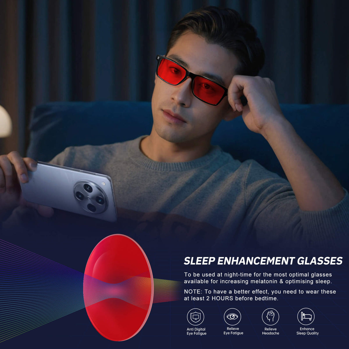ANYLUV Blue Light Glasses Men Woman, Blue Light Blocking Glasses for Computer Gaming, Eye Strain Relief Eye Protection WMAN4508-1SE