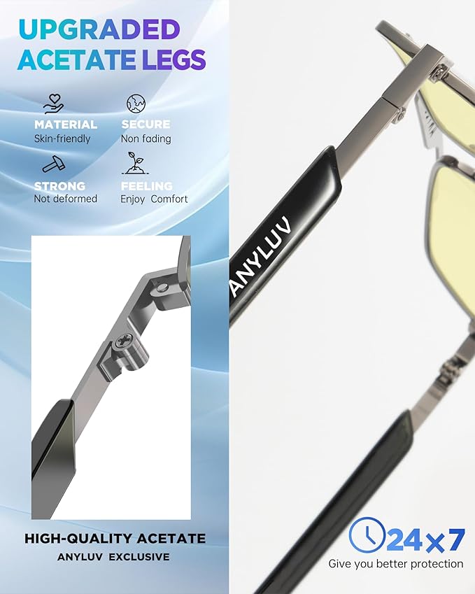 ANYLUV Blue Light Glasses Men/Women, Blue Light Blocking Glasses, Computer Screen Blocker Eyes Protection Glasses 6528-6