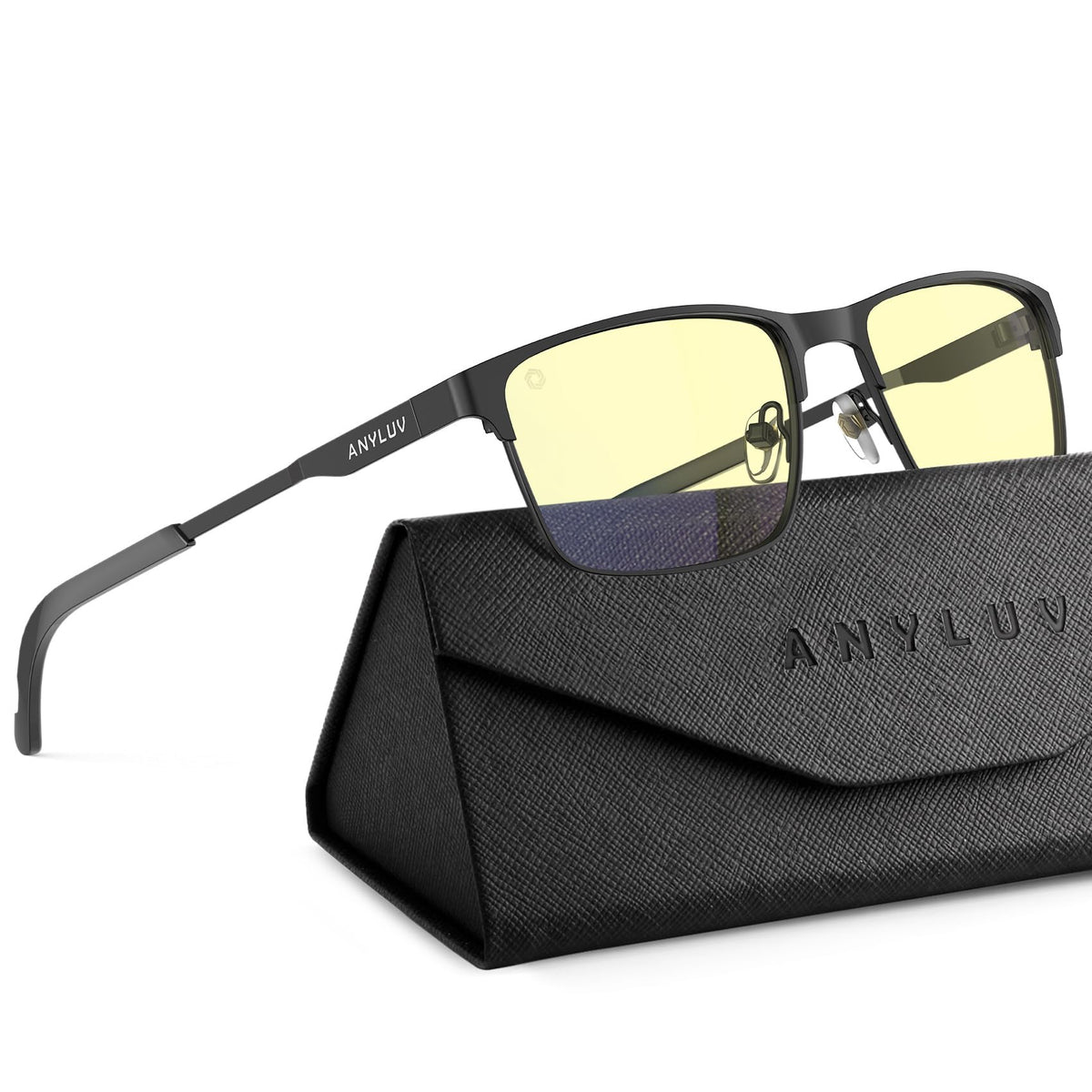 ANYLUV Blue Light Glasses for Men/Women, Lightweight Blue Light Blocking Glasses, Anti-Eye Strain Computer Glasses for Gaming WMAN132-1GP