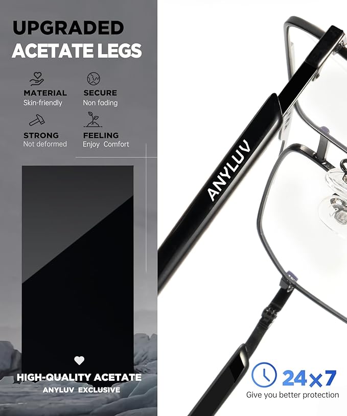 ANYLUV Blue Light Glasses Men/Women, Blue Light Blocking Glasses, Computer Screen Blocker Eyes Protection Glasses 4528-1