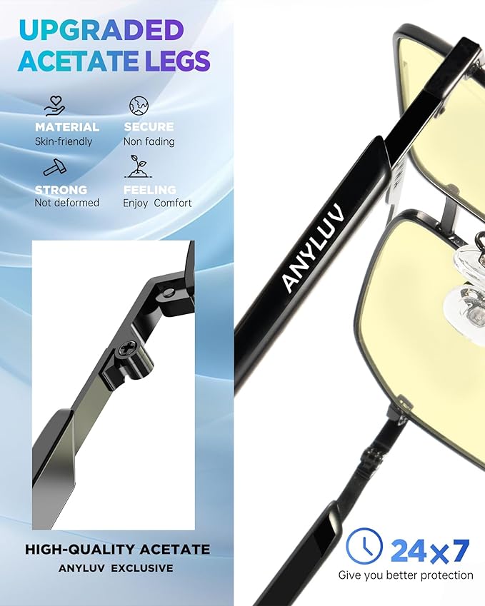 ANYLUV Blue Light Glasses Men/Women, Blue Light Blocking Glasses, Computer Screen Blocker Eyes Protection Glasses 6528-1