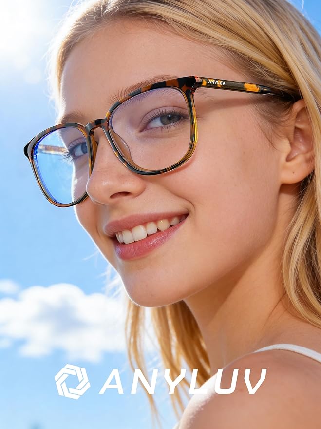 ANYLUV Blue Light Glasses for Woman Men, Womens Blue Light Blocking Glasses Computer Glasses Anti Eyestrain AN161-2EP