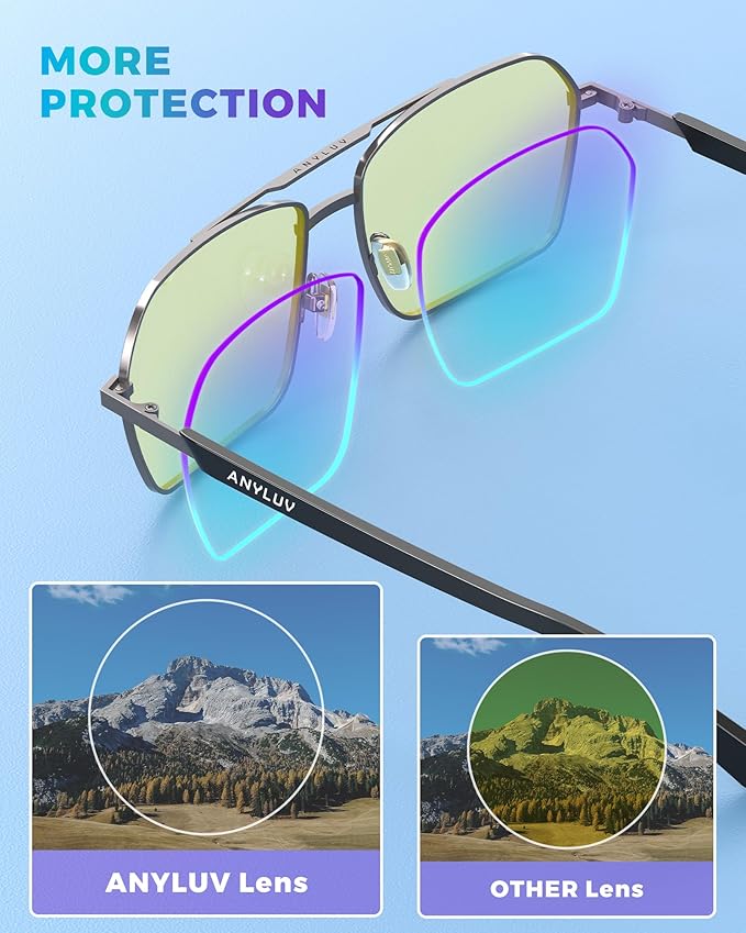 ANYLUV Blue Light Glasses Men/Women, Blue Light Blocking Glasses, Computer Screen Blocker Eyes Protection Glasses 6528-6