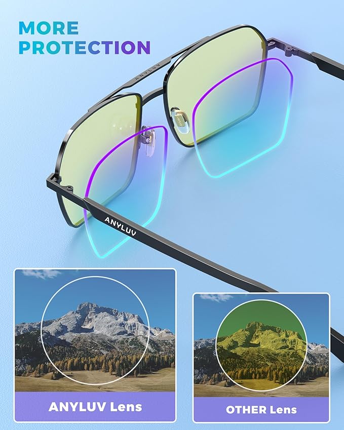 ANYLUV Blue Light Glasses Men/Women, Blue Light Blocking Glasses, Computer Screen Blocker Eyes Protection Glasses 6528-1