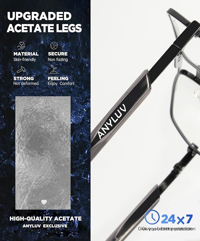 ANYLUV Blue Light Glasses Men/Women, Blue Light Blocking Glasses, Computer Screen Blocker Eyes Protection Glasses 4528-4