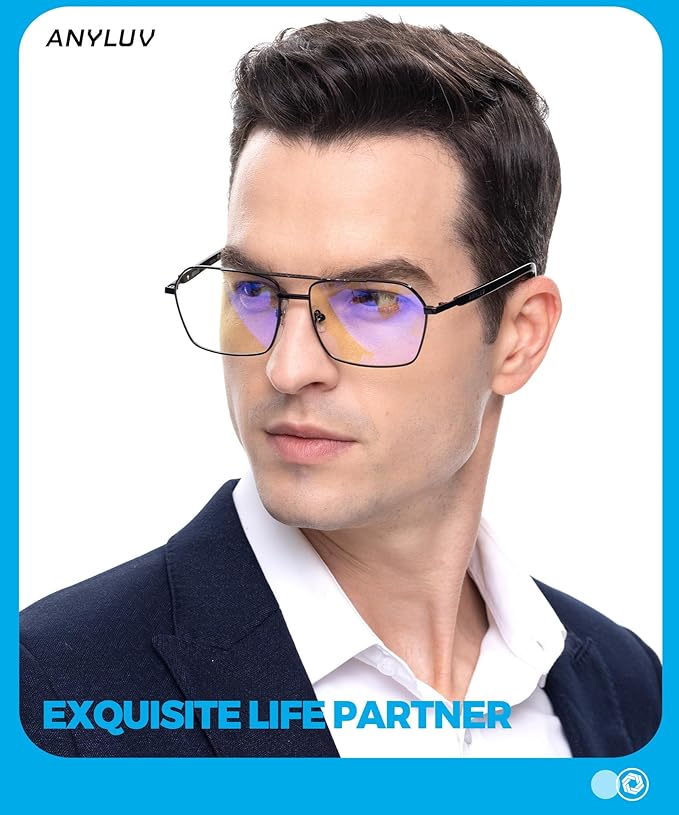 ANYLUV Blue Light Glasses Men/Women, Blue Light Blocking Glasses, Computer Screen Blocker Eyes Protection Glasses 4528-1